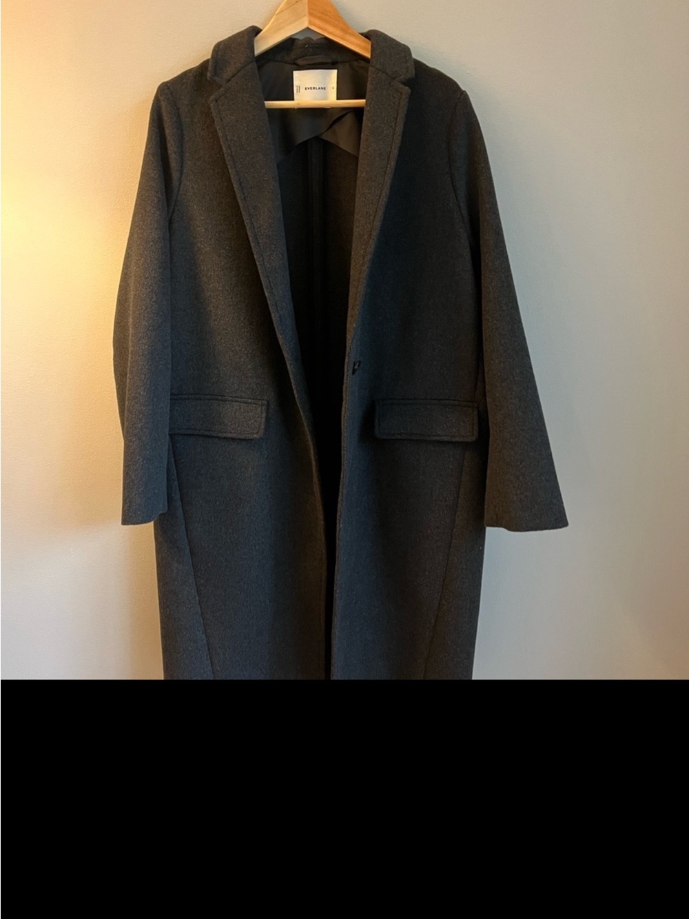 Everlane Dark Charcoal Wool-Blend Pea Coat NWOT - Picture 2 of 5